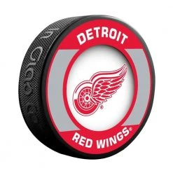 InGlasco NHL Retro Hockey Puck - Detroit Red Wings