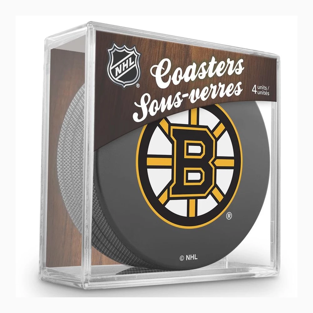 InGlasco Puck Coasters Pack - Boston Bruins 4 InGlasco Puck Coasters Pack - Boston Bruins - Image 2