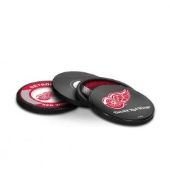 InGlasco Puck Coasters Pack - Detroit Red Wings