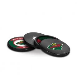 InGlasco Puck Coasters Pack - Minnesota Wild