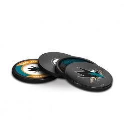 InGlasco Puck Coasters Pack - San Jose Sharks